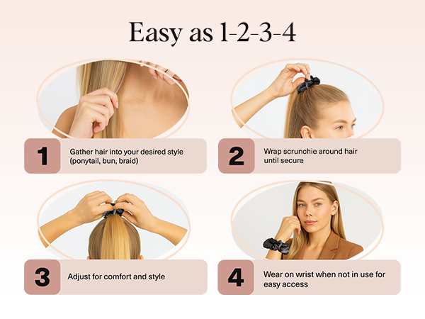 Kitsch Satin Hair Scrunchies for Women, Softer Than Silk Scrunchies for Hair