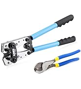 HKS Battery Cable Crimping Tool for AWG 10-1 Copper Ring Terminals with Cable Cutter, Heavy Duty ...