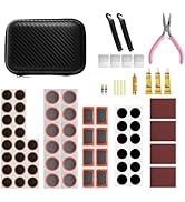 oycckko 74 Pcs Bike Tire Repair Kit,Portable Bicycle Tire Patch Kit,Premium Tool Kit with Valve C...