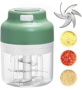 CHIDOYII Electric Garlic Chopper, 320 ML Mini Vegetable Chopper, 6-Leaf Blade Small Food Processo...