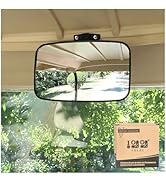 10L0L Universal Adjustable Golf Cart Convex Rear View Mirror for EZGO, Yamaha, Club Car