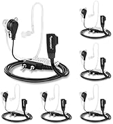 Walkie Talkie Earpiece with Mic for 2 Pin Acoustic Tube Headset for RT22 RT21 RT68 H777, Compatib...