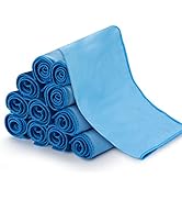 12 Pcs Microfiber Glass and Window Cleaning Cloths,12" x 12" Lint Free Streakless Buff Polishing ...