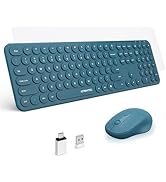 XTREMTEC Full Size 2.4G Wireless Keyboard Mouse Combo, Ultra Slim Silent Cute Computer Keyboard w...