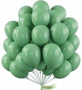 PartyWoo Retro Green Balloons, 50 pcs 12 Inch Jade Green Balloons, Latex Balloons for Balloon Gar...
