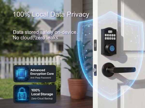 Secure local data storage and encrypted communication for privacy protection