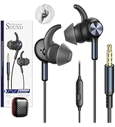 3.5mm Wired Headphones with Mic, School Supplies Wired Earbuds for Computer, Noise Isolating Ear ...