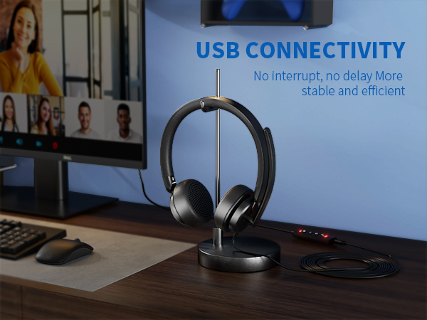 teams headset work headset office headset with noise cancelling mic laptop headset with microphone