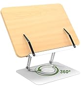 EAXBUX Book Stand for Reading,360° Rotate Adjustable Book Holder, Height Adjustable Cookbook Stan...