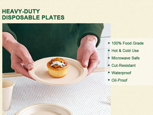 food paper plates disposable heavy duty