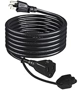 6FT Short Black Outdoor Power Extension Cord - Weatherproof Garden 3 Prong 16Gauge SJTW Grounded ...