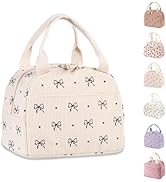 Lunch Bags for Women Insulated Cooler Lunch Bag Adults Packed Black Bow Lunch Box Tote Bag Cute L...