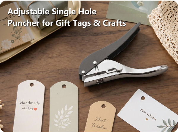 Adjustable Single HolePuncher for Gift Tags &amp; Crafts