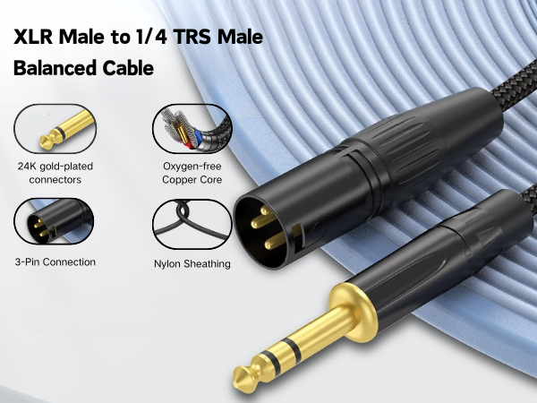 6.35mm to XLR Balanced Audio Cord