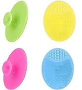 Face Scrubber,Soft Silicone Facial Cleansing Brush Pad Exfoliator Scrub Scrubby for Massage Pore ...