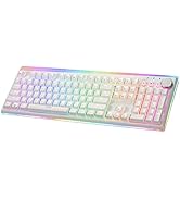 iRocks K71R Wireless RGB Mechanical Gaming Keyboard,Brown Switches,PBT 107 Keys NKRO,RGB Backlit,...