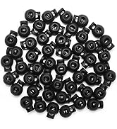 Hysagtek 50 Pcs Plastic Spring Cord Lock End Round Toggle Stoppers for Camping, Hiking, Shoelace ...