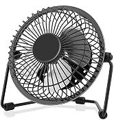 Yeedie 4 Inch Small USB Desk Fan, Mini Quiet Fan with Metal Construction &amp; 360°Adjustable Tilt An...