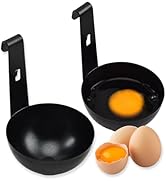 2 Pcs Nonstick Stainless Steel Egg Poacher Set, Easy Clean Poached Egg Cooker for Perfect Breakfa...