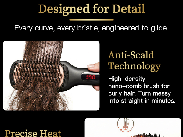 Hair Straightener Ceramic Brush