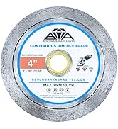 Benchmark Abrasives 4" Continuous Rim Diamond Blade with Steel Core, Saw Blades for Angle Grinder...
