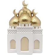 Mingzhang Ramadan Resin Statue Ornament, Islamic Architecture Moon &amp; Mosque Tower Eid Mubarak Dec...