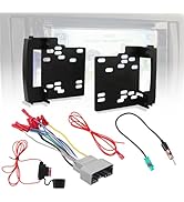 RETEPIF Double DIN Radio Installation Dash Kit with Radio Wire Harness for 2007-2016 Jeep Dodge C...