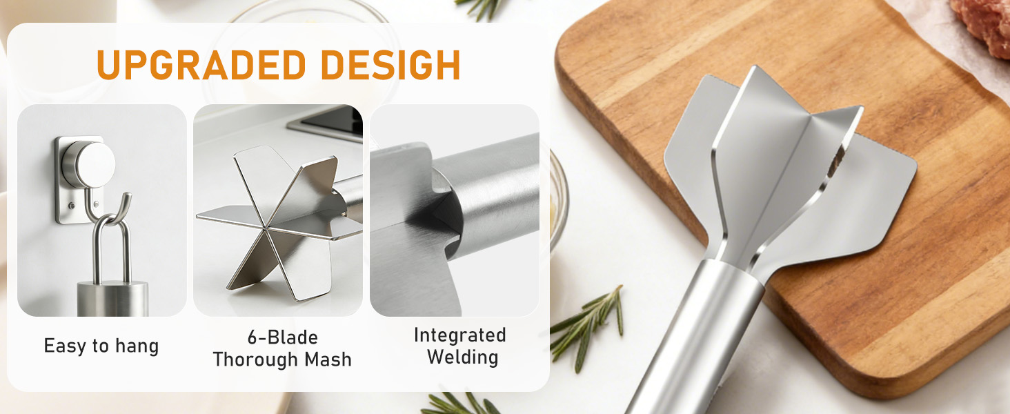 Stainless Steel Meat Chopper &amp;amp; Masher