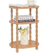 MaxSmeo End Table, Small Side Table for Small Spaces, Modern Oval Night Stand Accent Table for Li...