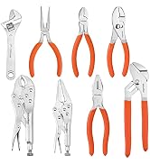 ValueMax 8-piece Pliers and Wrench Set, Includes Linesman, Locking, Needle Nose, Groove Joint, Sl...
