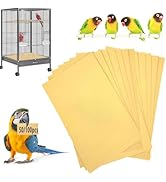 Lesimnky Bird Cage Liner 50-Pack 17” x 11” Gravel Paper Cuttable Pet Sandpaper Special for Bird C...