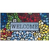 CHICHIC Colorful Welcome Door Mat, Welcome Mat 24x 36 Inch Front Door Mat Outdoors for Home Entra...