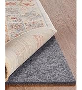 Veken Non Slip Cushioned Rug Pad Gripper 8 x 10 Ft, Felt and Silicone Backing, 1/4" Thick Carpet ...