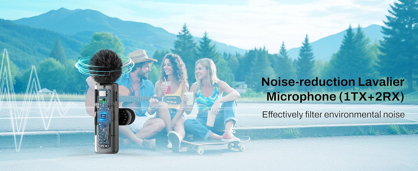 Noise-reduction wireless microphone