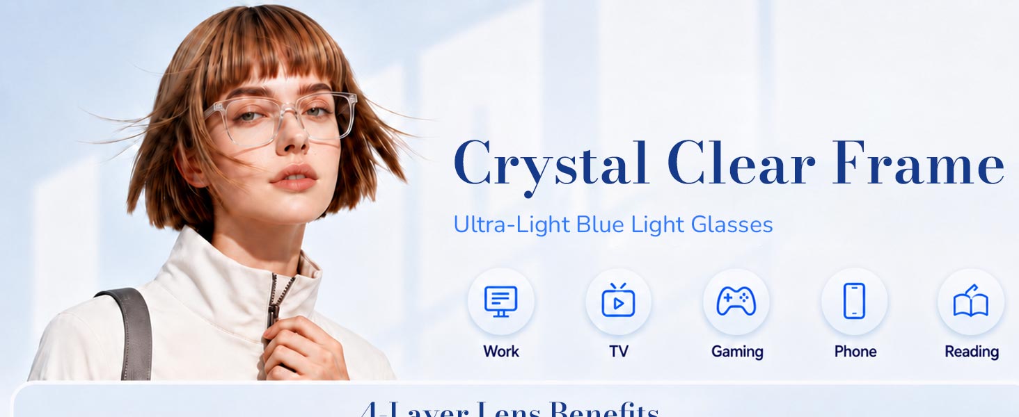 blue light glasses for women clear Frame