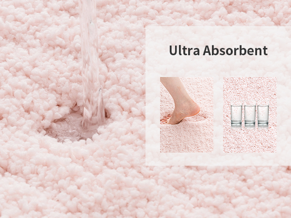 Super absorbent pink bathroom rug