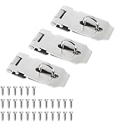 zDwfDc 3 Pack Door Lock Latch, 3 Inch Hasp Latch Stainless Steel Safety Padlock Latch, Extra Thic...