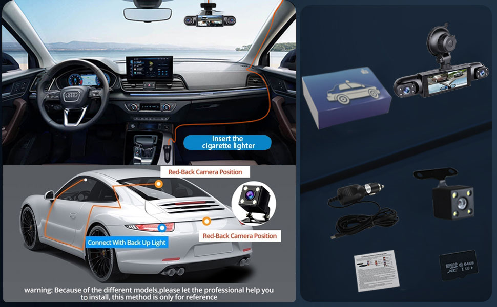 car camera front inside rear