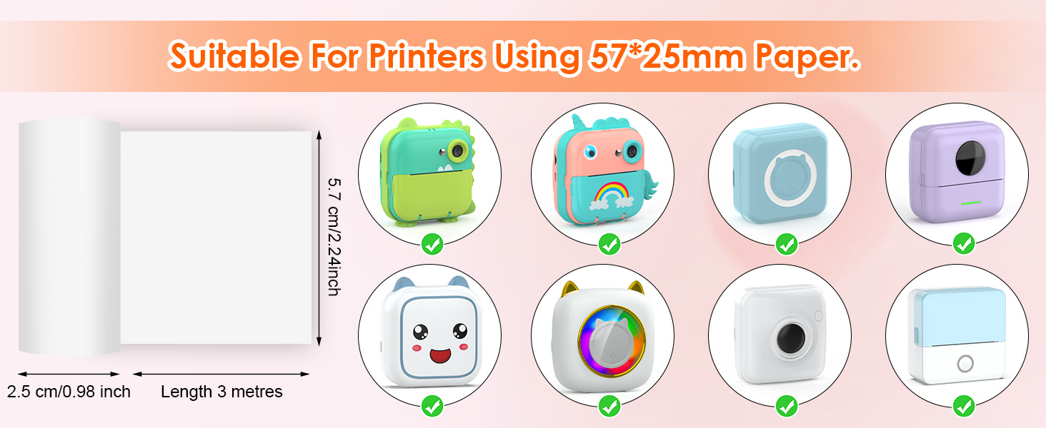mini printer thermal sticker paper