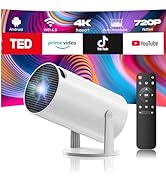 Projector with WiFi and Bluetooth, Mini Projector, 4K 1080P Support Portable Wireless Movie Proje...