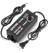 Facmogu 3V-12V 5A 60W Adjustable Power Supply with LED Display, Variable DC 3V 5V 6V 9V 12V Unive...