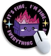 Gctriki Dumpster on Fire Mouse Pad, Cute Round Mouse Pads for Desk, Funny Purple Dumpster Mousepa...