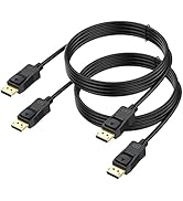 UVOOI DisplayPort to DisplayPort Cable 6FT 2-Pack, Display Port Cable 1440p@144Hz/165Hz, 4K@60Hz ...