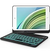 iPad Mini 5/ Mini 4 Keyboard Case - 360° Rotatable 180 Flip- 7 Colors Backlit - Wireless Smart Fo...