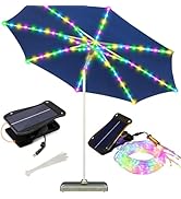 ZNYCYE Patio Umbrella Solar Lights with 8 Modes - Upgraded Larger Solar Panel Clip 5V 152 LEDs 8 ...