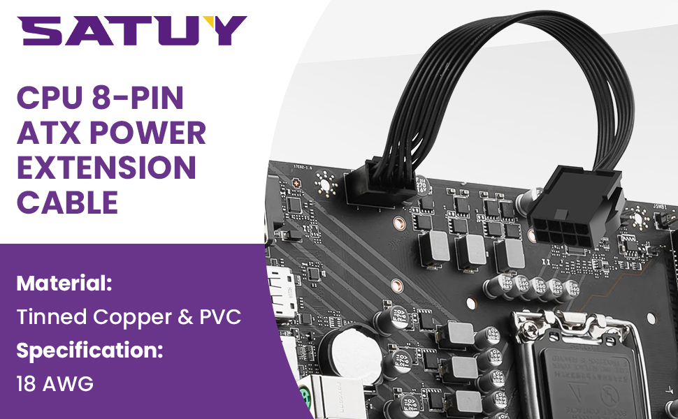 cpu 8 pin atx power extension cable
