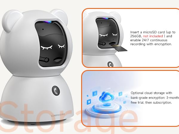 indoor pet camera, Local and Cloud Storage