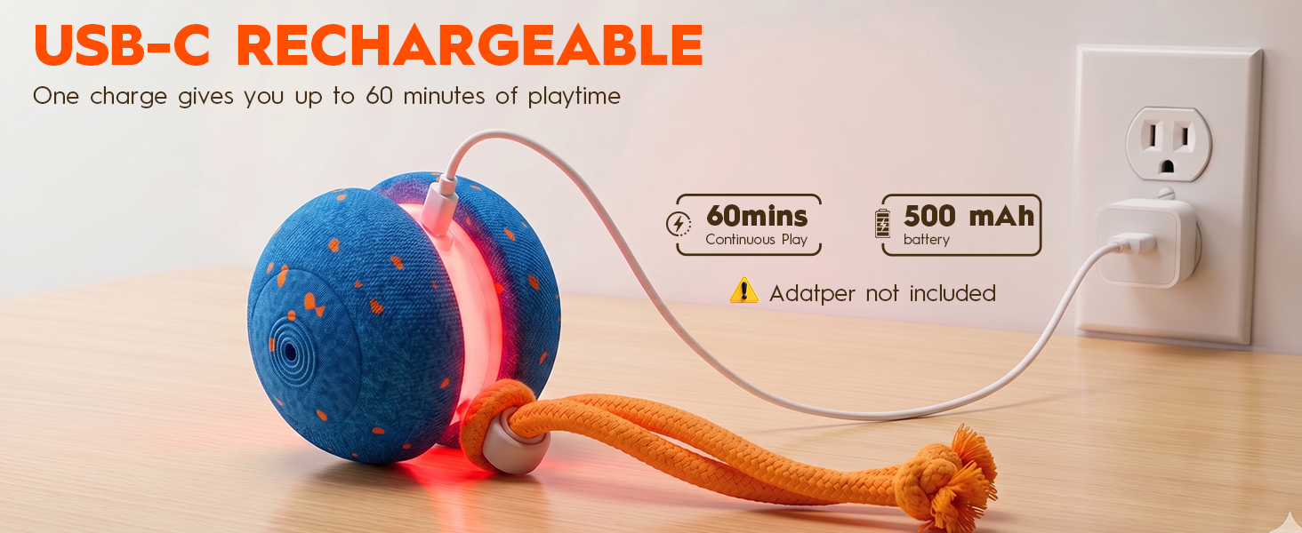 Interactive Dog Toys, Automatic Irregular Moving and Rolling Dog Ball
