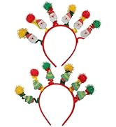 Hemobllo Christmas Headbands: Springy Santa Hair Hoops, Spiral Cartoon Holiday Hair Accessories f...
