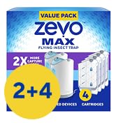 Zevo MAX Flying Insect Trap, Fly Trap Captures Houseflies, Fruit Flies, and Gnats (2 Plug-in Base...